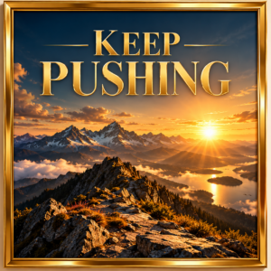 keep pushing golden mountain sunrise